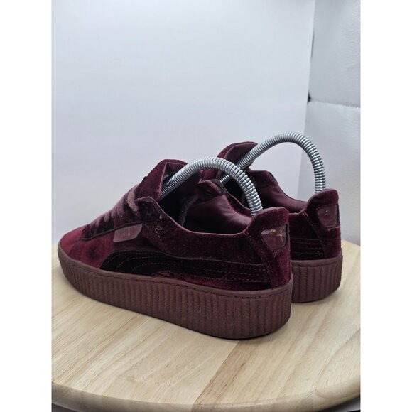 Size 7.5 PUMA Fenty x Velvet Creeper Burgundy Rihanna Royal Shoes Women Sneakers - Picture 6 of 7